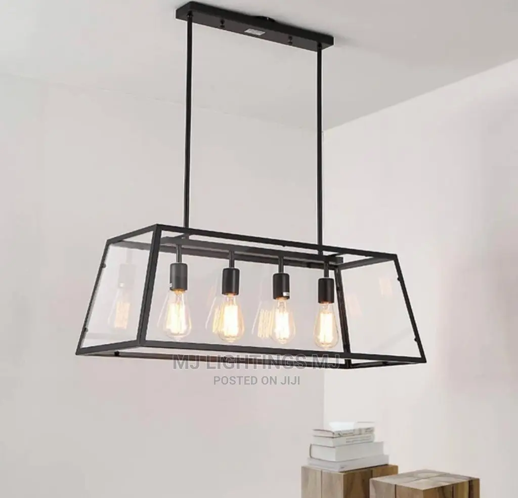 Simple Chandelier Rectangle Acrylic Box Restaurant Cafe.