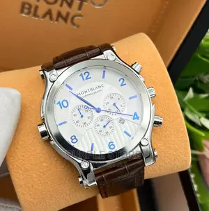 Mont Blanc Leather Chronograph Watch Brown Leather