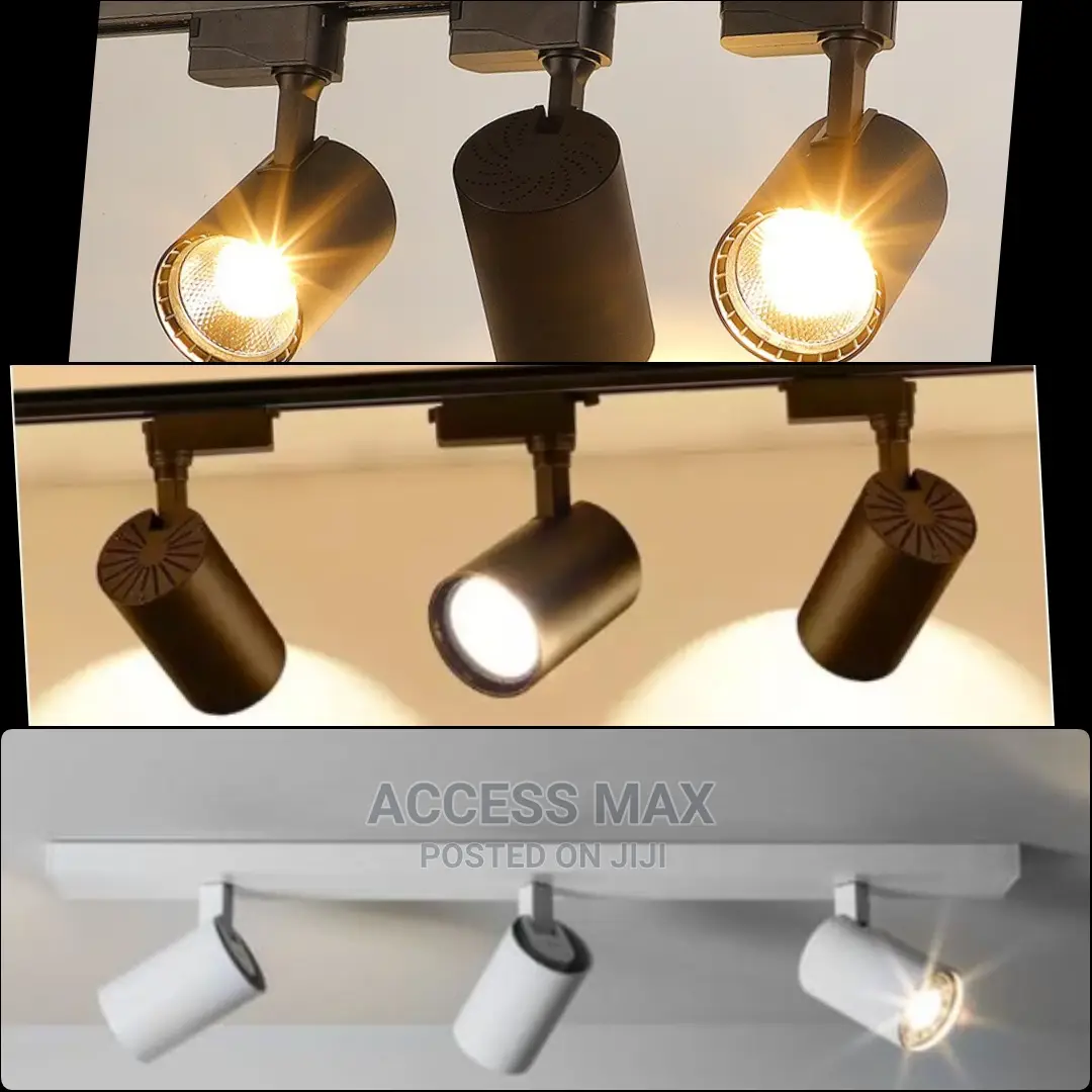 Led Track Light 3in1 Light Black Body White Body.