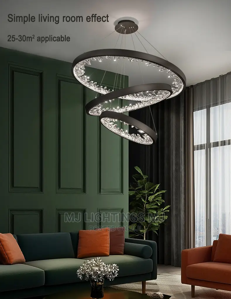 Modern Luxury Ring LED Crystal Chandelier Light.