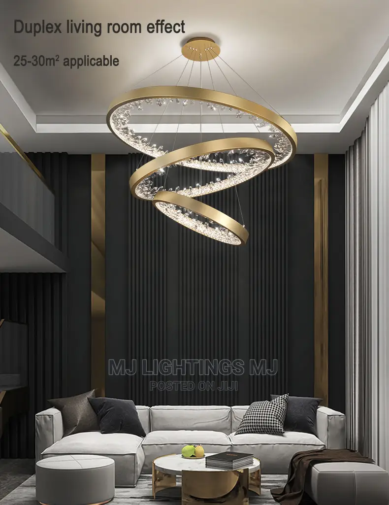 Modern Luxury Ring LED Crystal Chandelier Light.