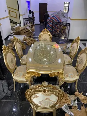 Royal Dining Set With Fabric Chairs
