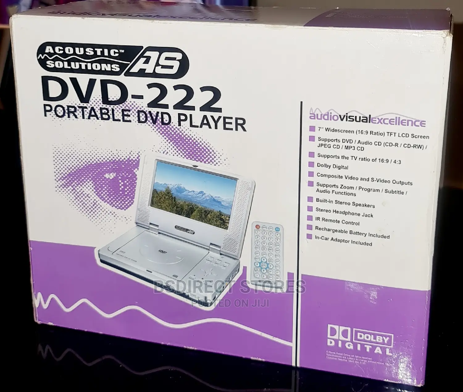 Acoustic Solutions DVD Rechargeable Portable DVD Player (7")