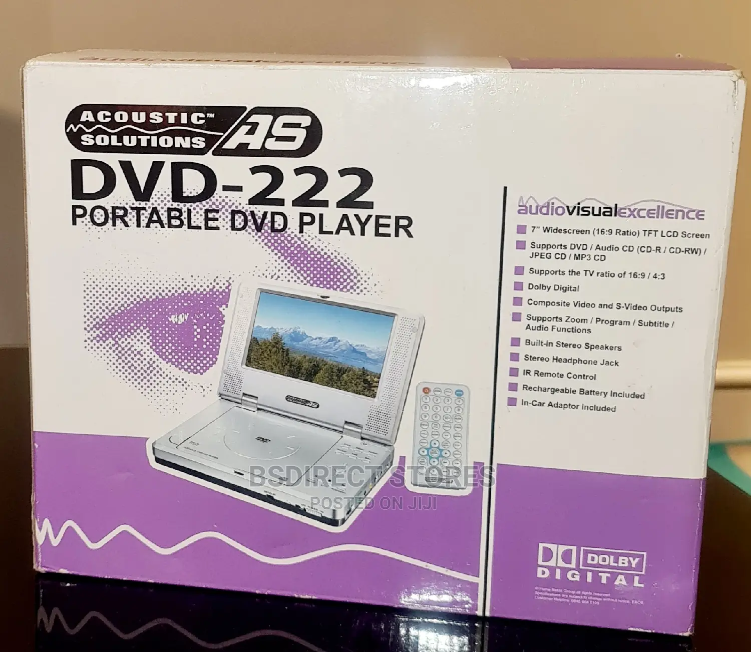 Acoustic Solutions DVD Rechargeable Portable DVD Player (7")