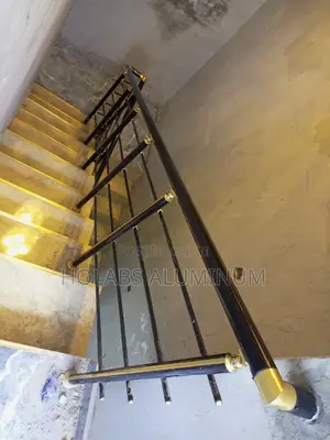 Handrails With Black Aluminum and Gold
