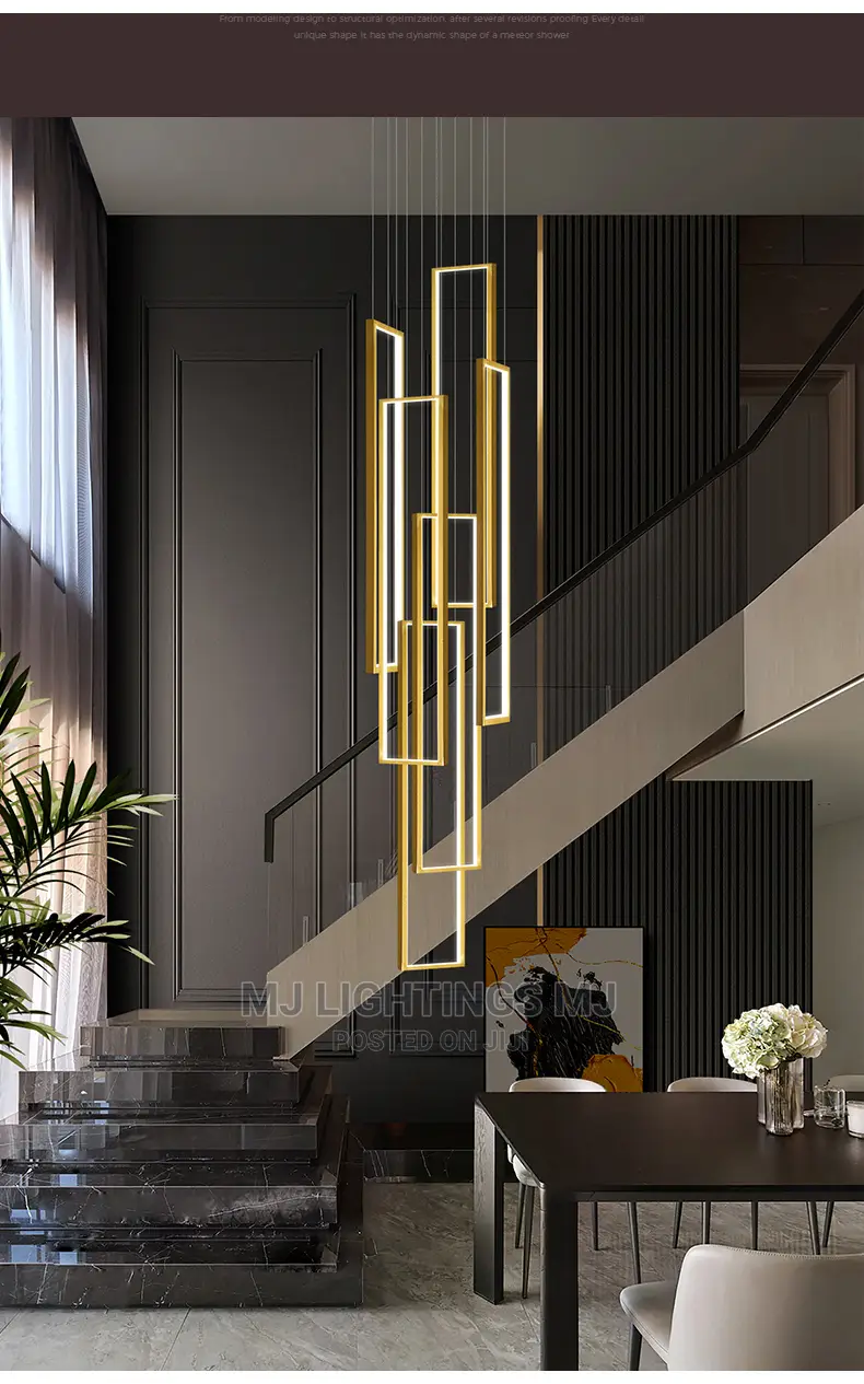 Modern Luster Rectangle LED Chandelier Light.