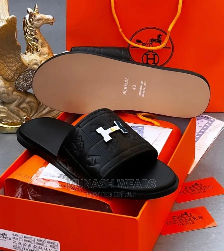 Hermes Leather Slipers