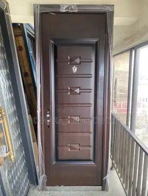 7ft by 3ft Steel Door (Brown 4 Block Line Design)