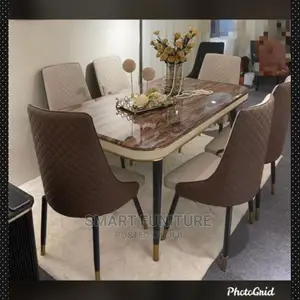 Photo - Imported Executive Marble Top Dining Table With Chairs