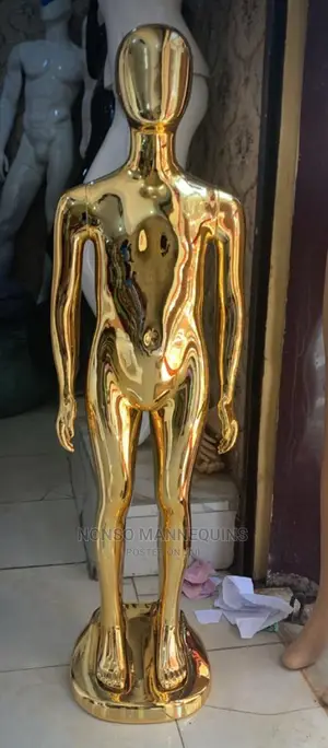 Age 5 To 10 Yrs Unisex Faceless Gold Kids Mannequins