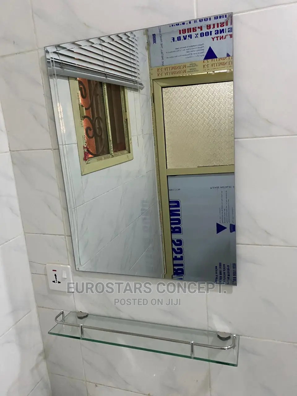Plain Mirror With Glass Shelf