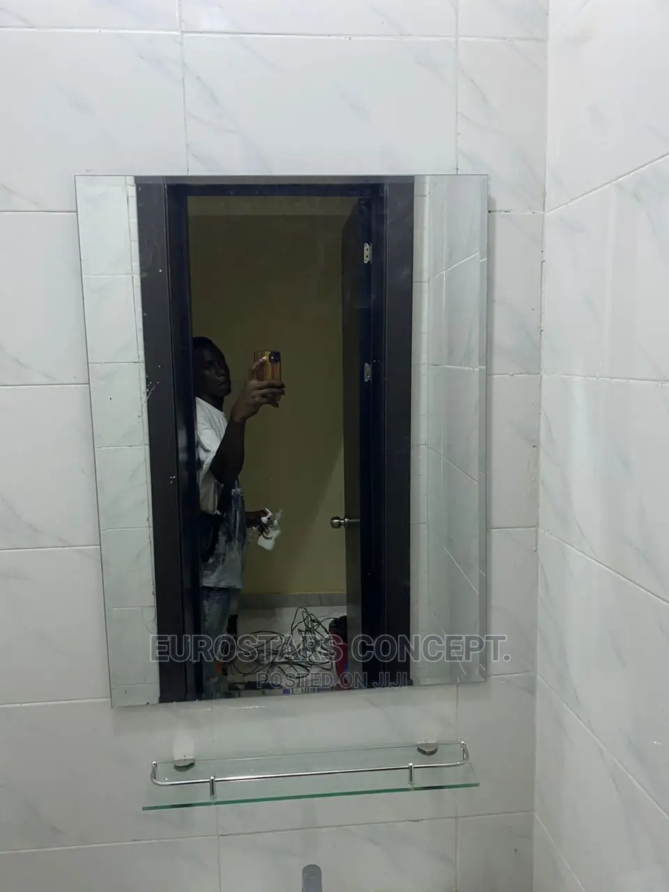 Plain Mirror With Glass Shelf
