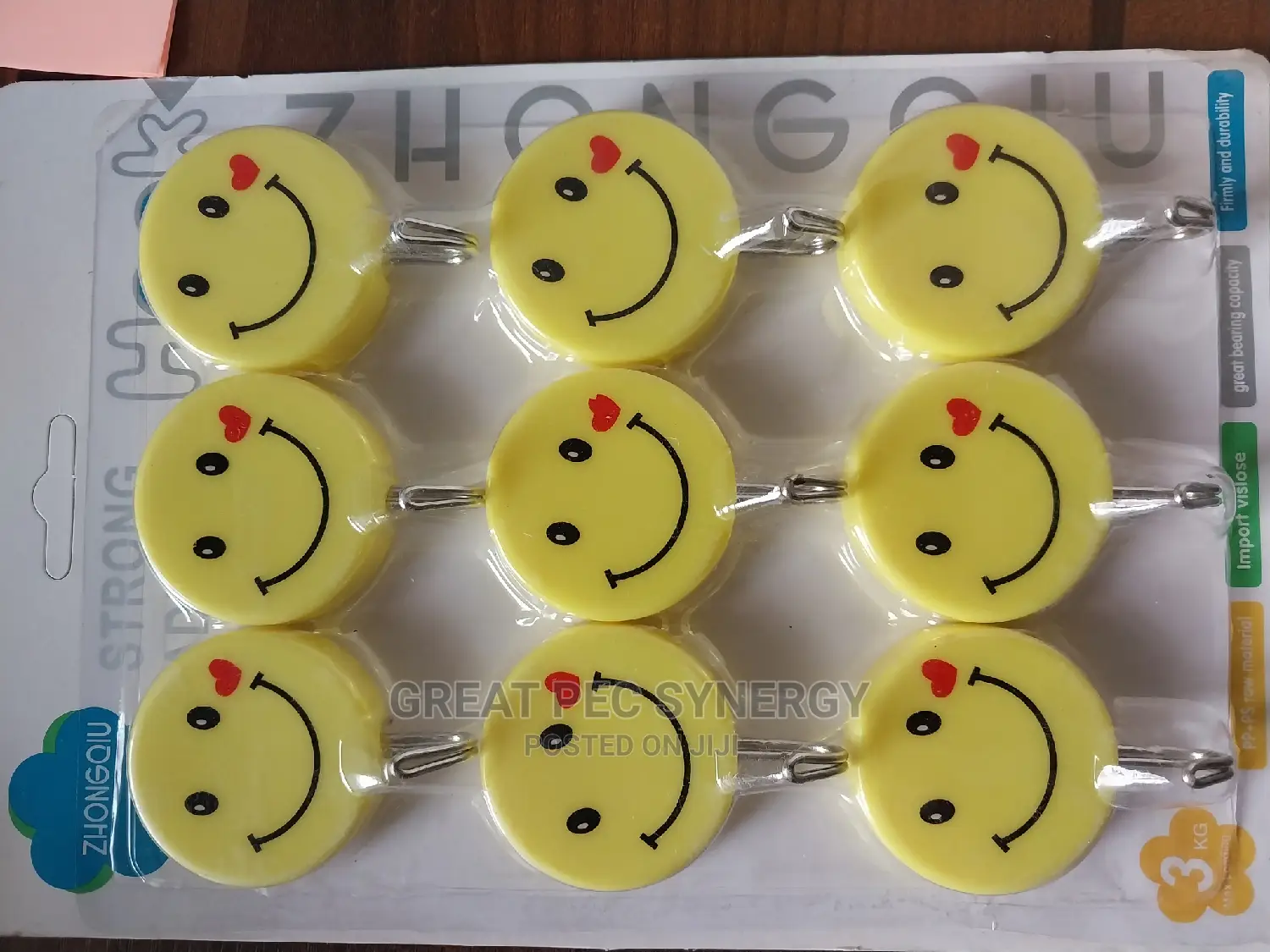 Smiley Self-Adhesive Hook Hanger