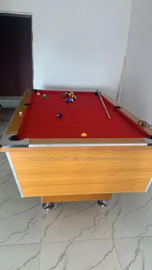 Red Low Cost Snooker Table 7ft