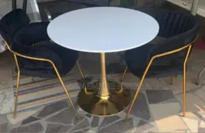 Luxury Gold Leg Dinner Table and 2 Chairs