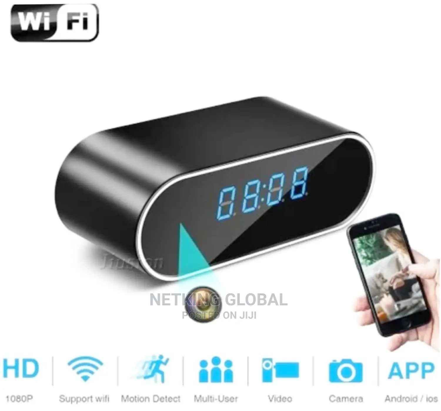 Hd Mini Wifi Camera Digital Clock