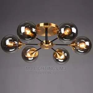 Gold Home Art Decor Clear Glass Ball Hanging Light.