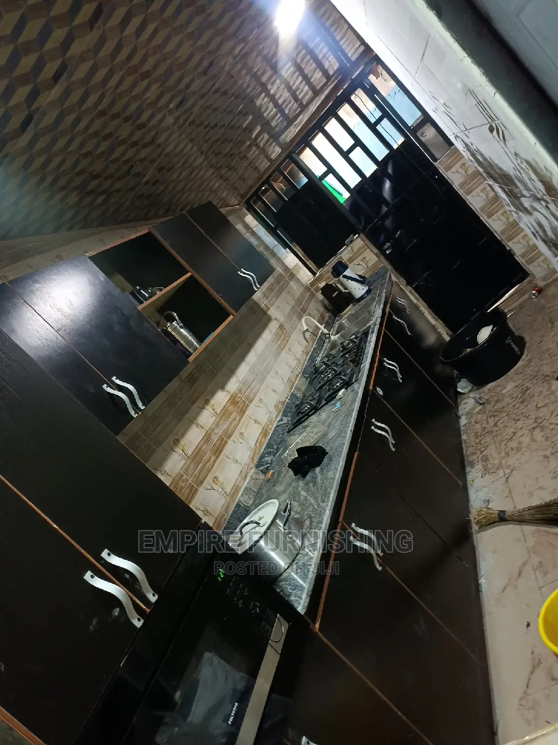 Black Kitchen Cabinet