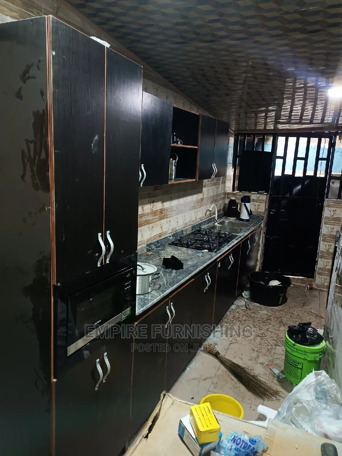 Black Kitchen Cabinet