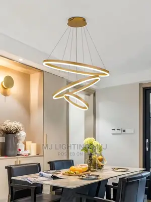 3 Rings Dropping Golden Chandelier Light
