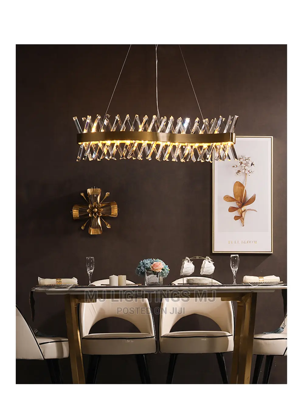 Gold Crystal Led Chandelier Light.