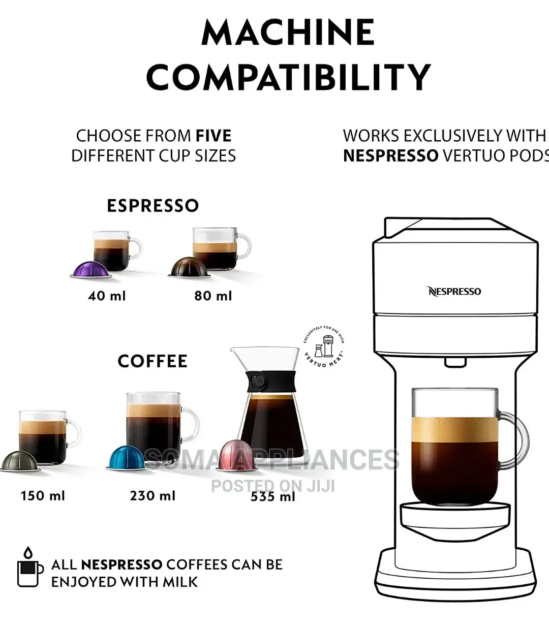 Nespresso Vertuo Next and Milk Frother Coffee Machine