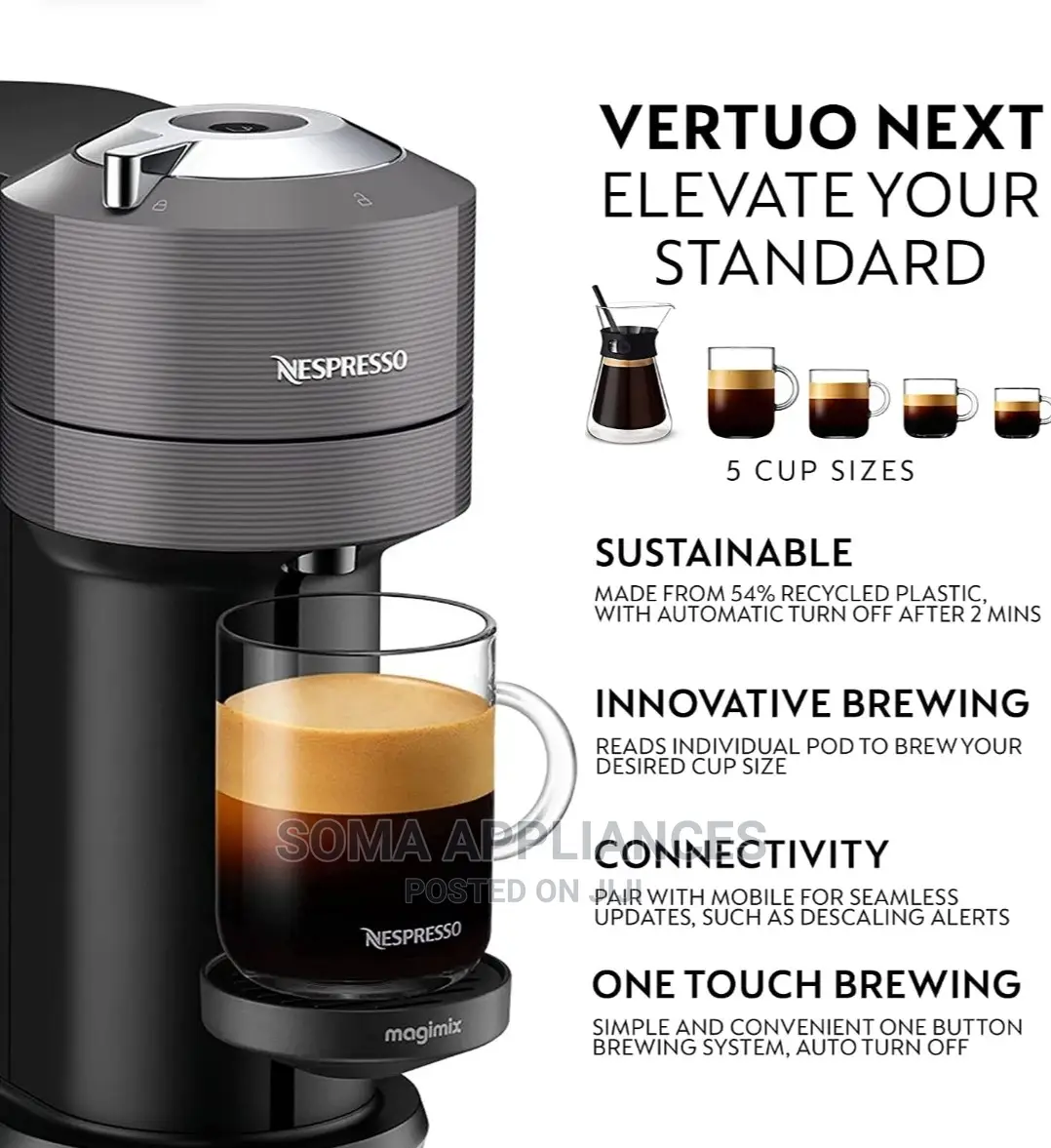 Nespresso Vertuo Next and Milk Frother Coffee Machine