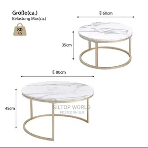 2 in 1 Real Marble Luxury Center Table
