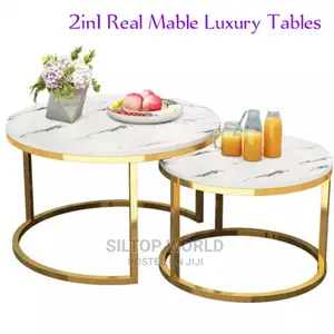 2 in 1 Real Marble Luxury Center Table