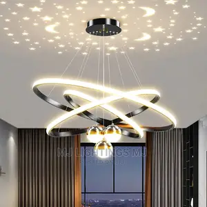 Modern LED Chandelier Round Ring Light for Living Room.