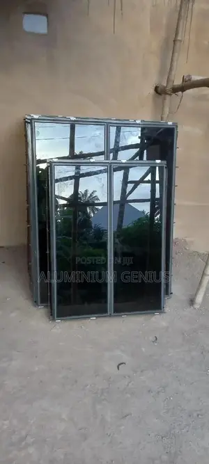 Gray Flameless Window With Burglary and Net