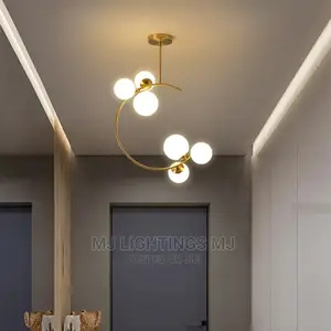 Nordic Round Chandelier Gold Glass Ball Light.