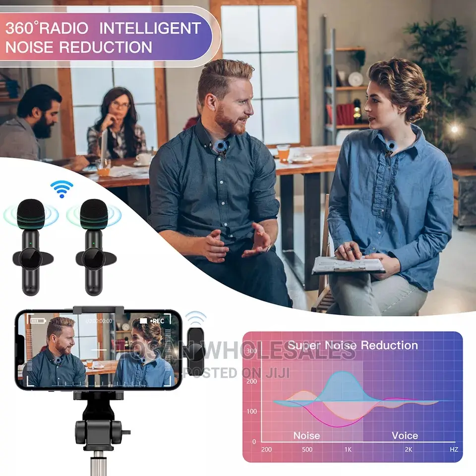 Double Wireless Bluetooth Microphone Recording Mic