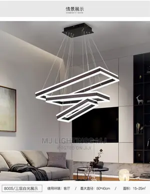 Simple Rectangular Pendant Light Living Room Lamp.