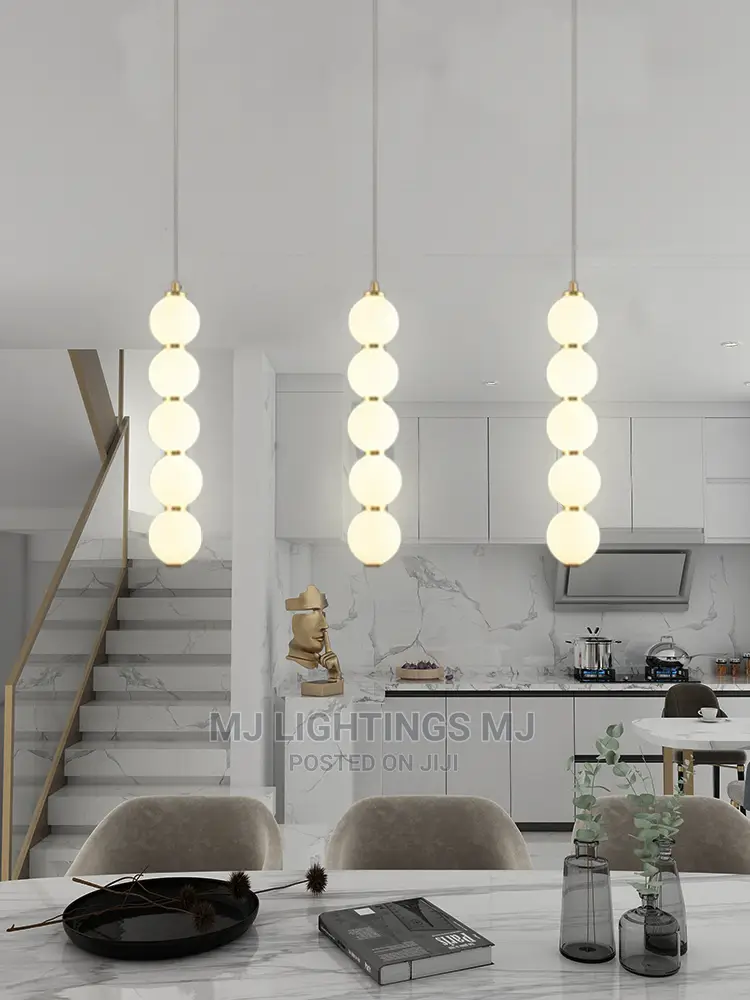 LED Lamp White Glass Ball Pendant Light.