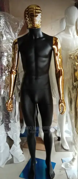 Gold Chrome and Matt Black Spider Face Male Mannequin