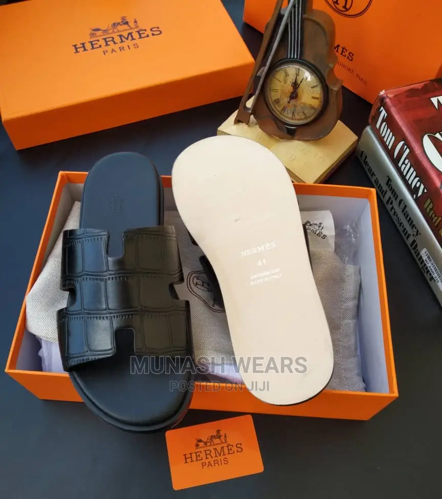 Hermes Leather Slipers