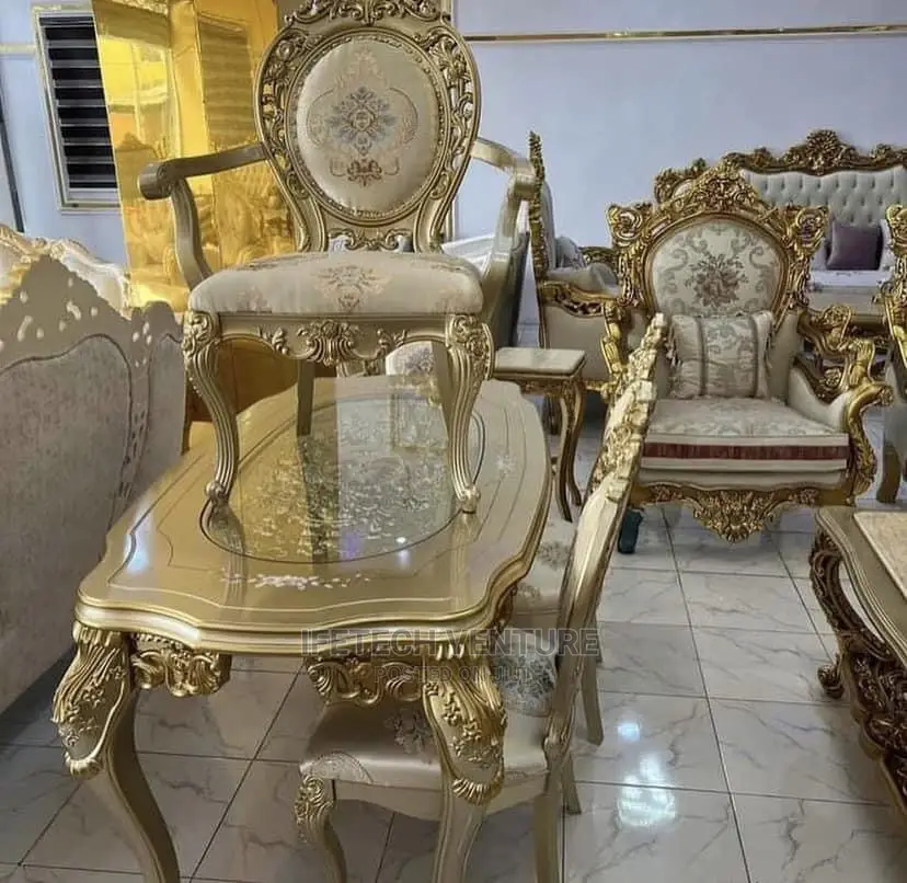 Royal Dining Set With Fabric Chairs