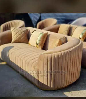 Luxury 7 Seater Living Room Leather Fabric Sofa Chair.