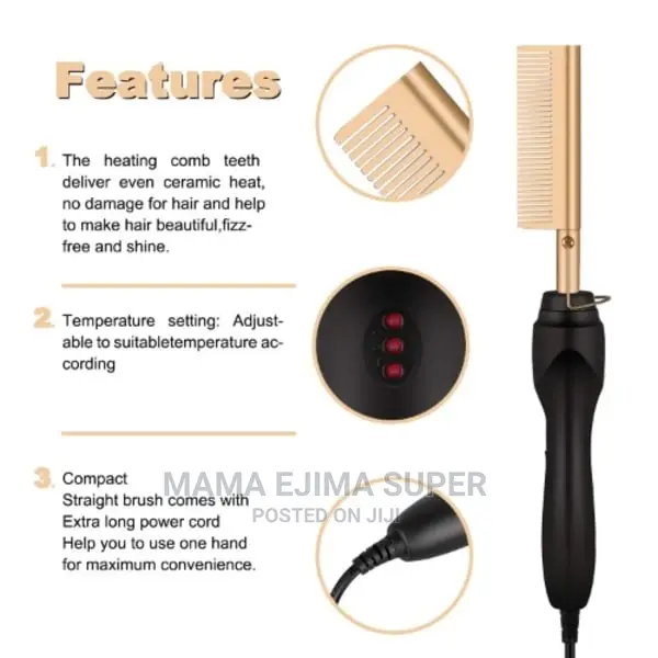 ￼ ￼ ￼ ￼ Hair Press Hot Comb - 80W