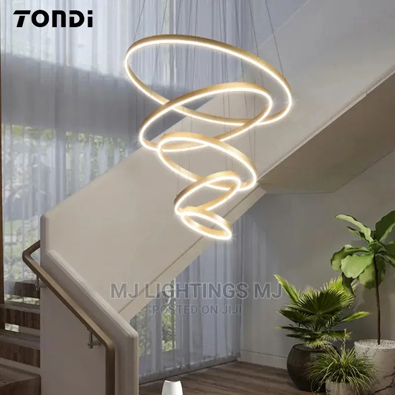 Modern Chandelier LED Rings Circular Ceiling Pendant.