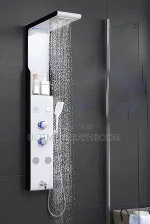 Quality White P.Shower With Led And Waterfall