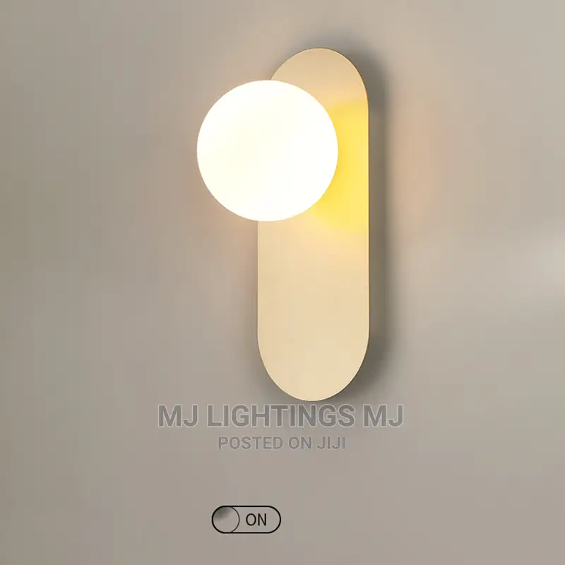 Nordic White Ball Glass Indoor Wall Bracket Lamp.