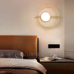 Bedside White Ball Glass Indoor Wall Bracket Lamp.