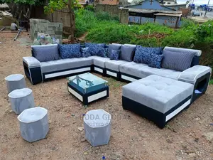 U-Shape Sofa Chairs With Table and Stools. 9 Seaters Couch