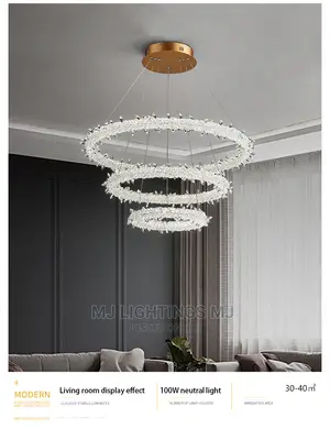 Modern Luxury Crystal Flower LED Chandelier Round Ring Light