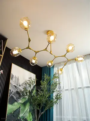 Nordic Glass LED Chandelier for Living Room.