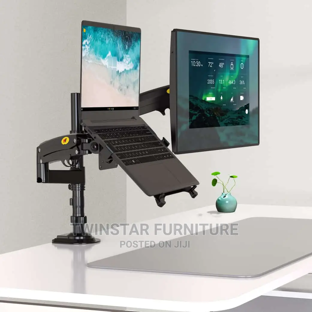Modern Dual Arm Monitor Desktop Stand