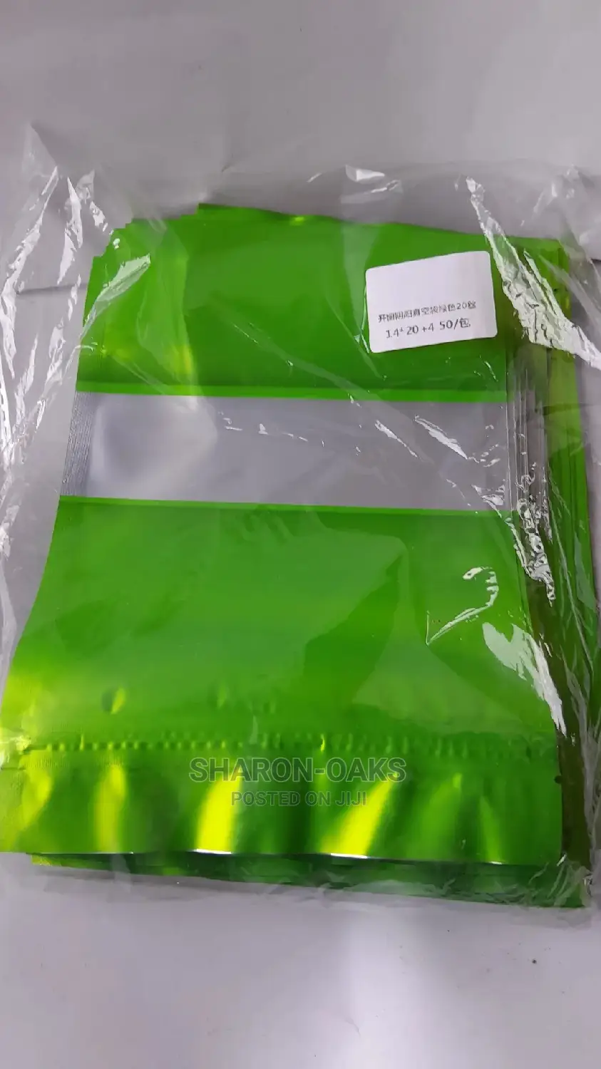 Green Aluminium Foil Pouch 14 X 20cm 50pcs
