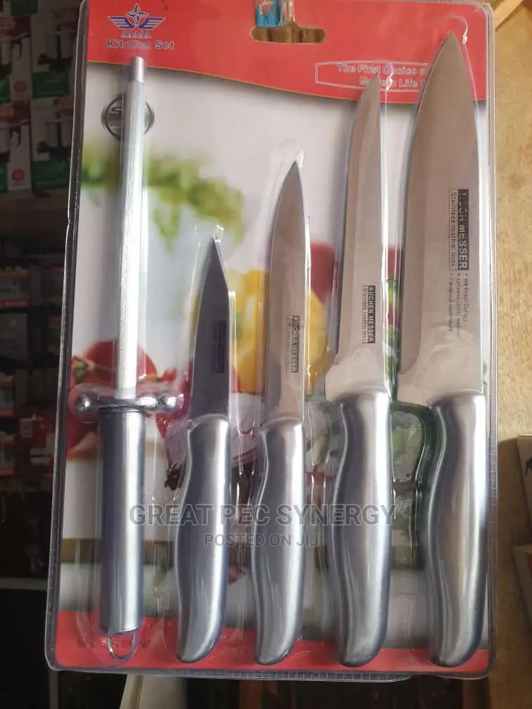 5 Pieces Knives Set (With Knife Sharpner)